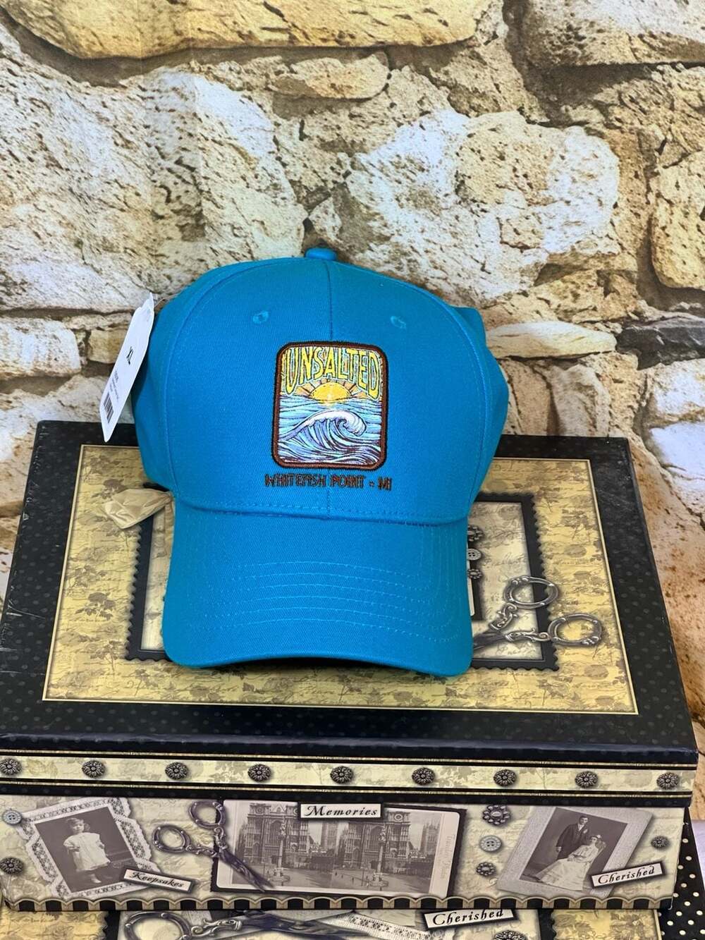 Sherry Resortwear Unsalted Whitefish Point MI Blue Baseball Cap Hat Size XL